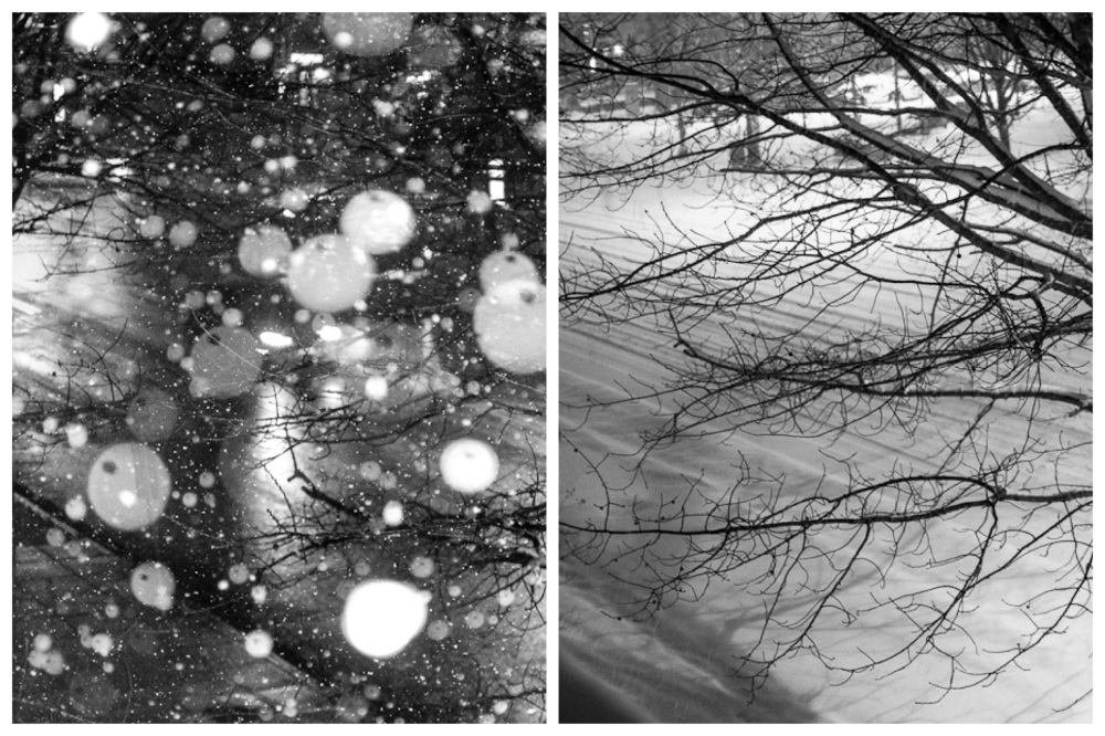 Light December snow on the right; Heavy February snowstorm on the right
